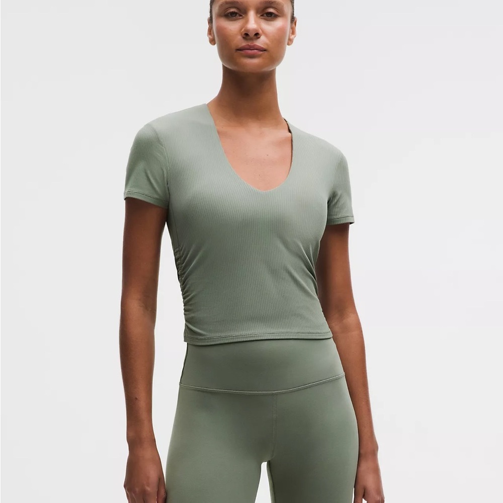 NWT Lululemon All It Takes Ribbed Nulu T-Shirt
B–D Cups, Size 6, Willow Leaf